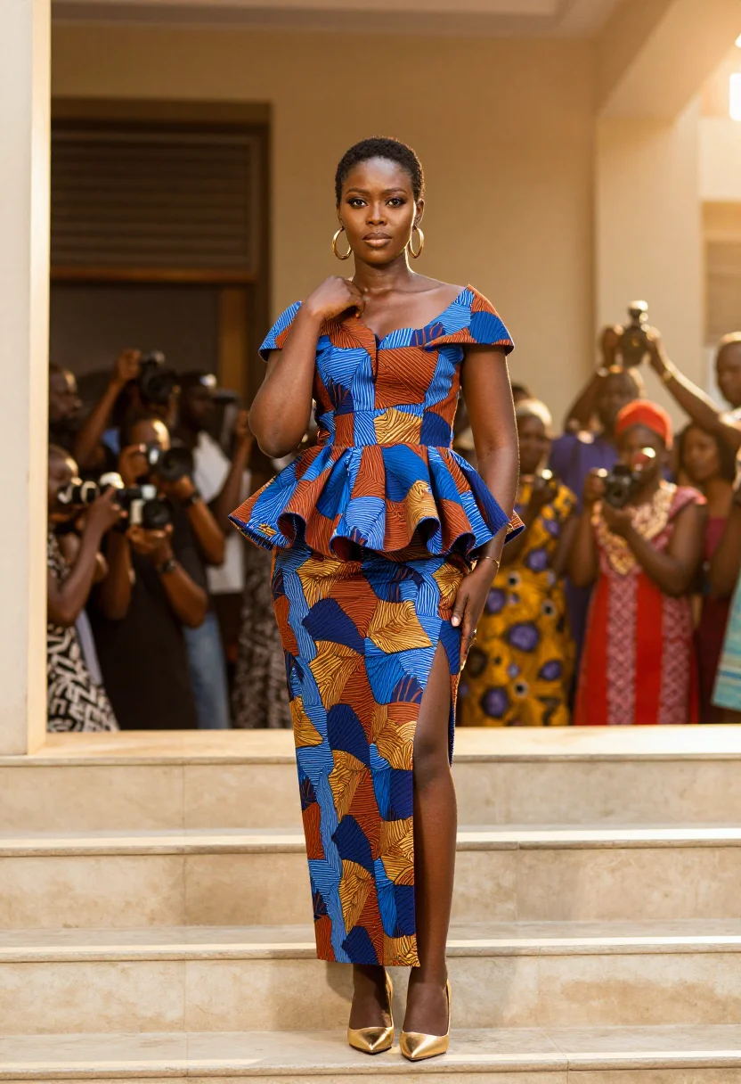 AI lagos fw sample — portrait of a woman, half-length portrait of a Nigerian woma