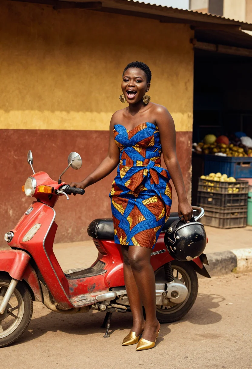 AI lagos fw sample — portrait of a woman, half-length portrait of a Nigerian woma