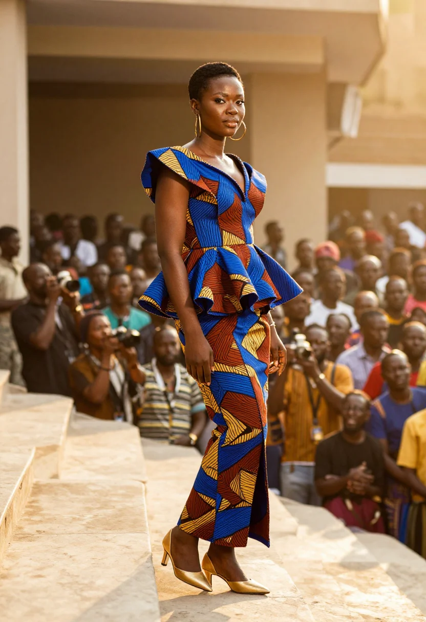 AI lagos fw sample — portrait of a woman, three-quarter-length portrait of a Nige