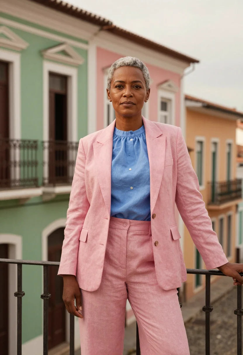 AI lagos island fashion designer brazilian quarter palette sample — portrait of a woman, a Yoruba fashion designer in her early