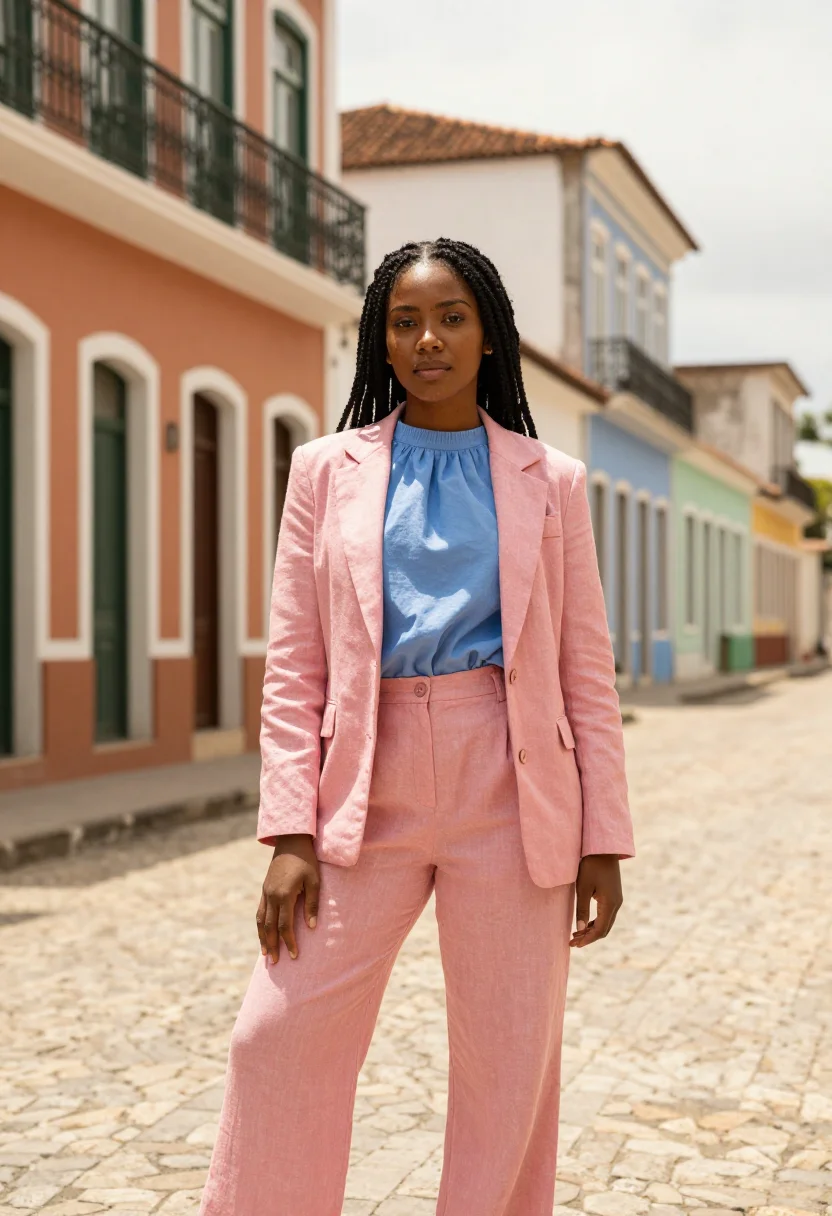 AI lagos island fashion designer brazilian quarter palette sample — portrait of a woman, a Yoruba fashion designer in her late t