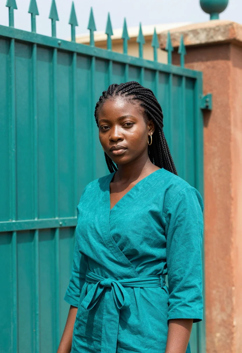 AI lagos lekki fintech terracotta teal sample — portrait of a fintech product manager, head-and-shoulders po