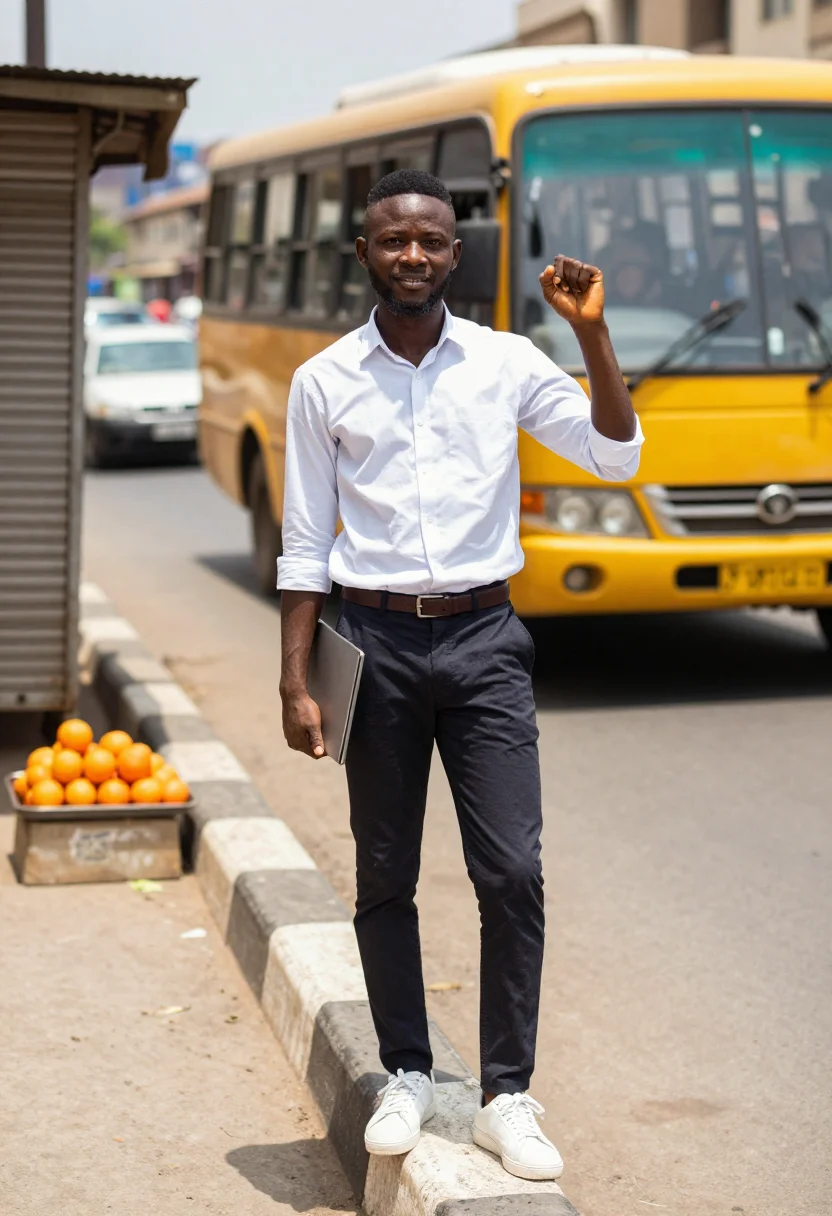 AI lagos tech sample — portrait of a founder, full-length portrait of a Nigerian ma