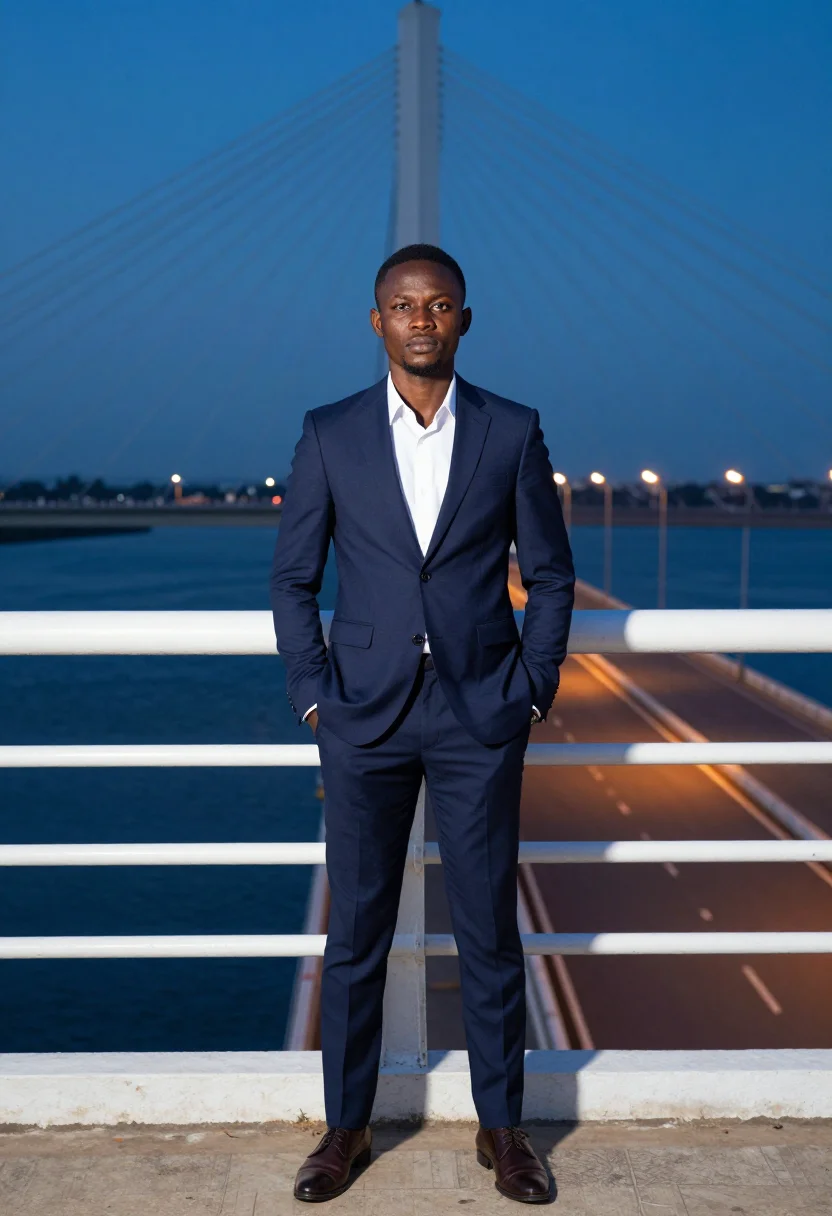 AI lagos tech sample — portrait of a founder, waist-up portrait of a Nigerian man i