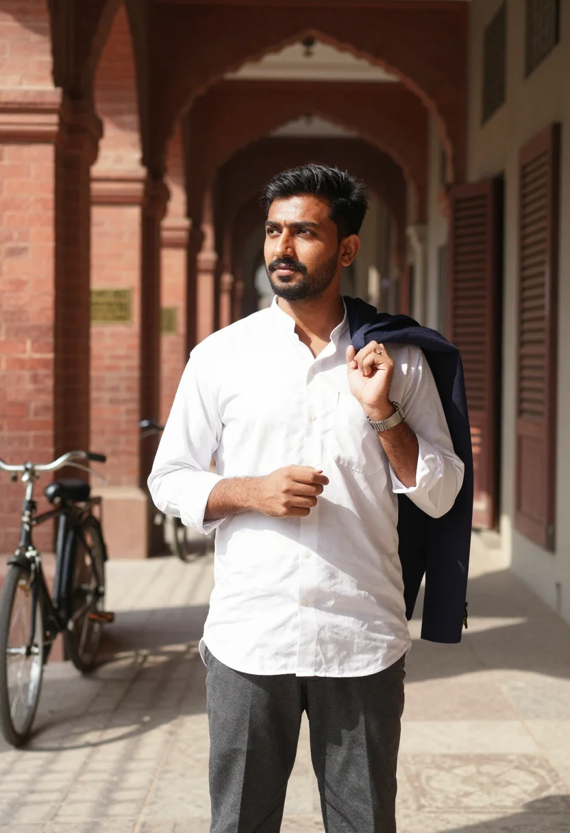 AI lahore business sample — portrait of a man, midday portrait of a Pakistani man with w
