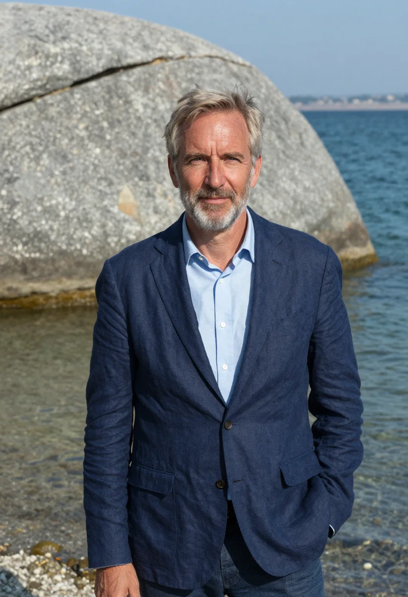 AI lake malawi limnologist lake of stars blue sample — portrait of a man, a German limnologist in his early fifties