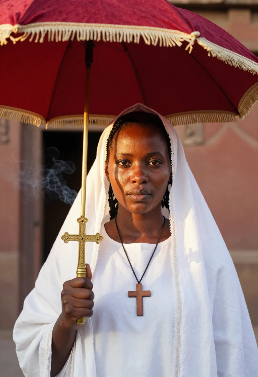 AI lalibela sample — portrait of a woman, chest-up portrait of an Ethiopian woman