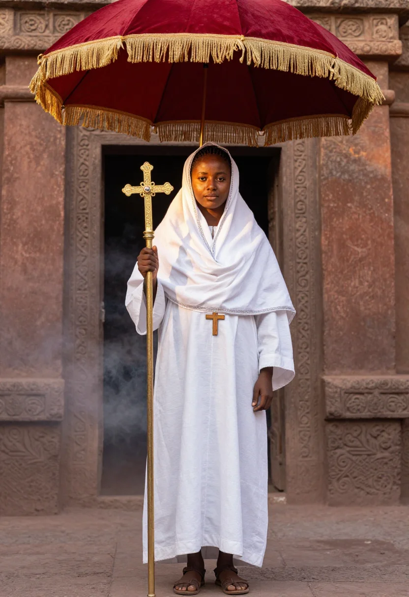 AI lalibela sample — portrait of a woman, full-length portrait of an Ethiopian wo