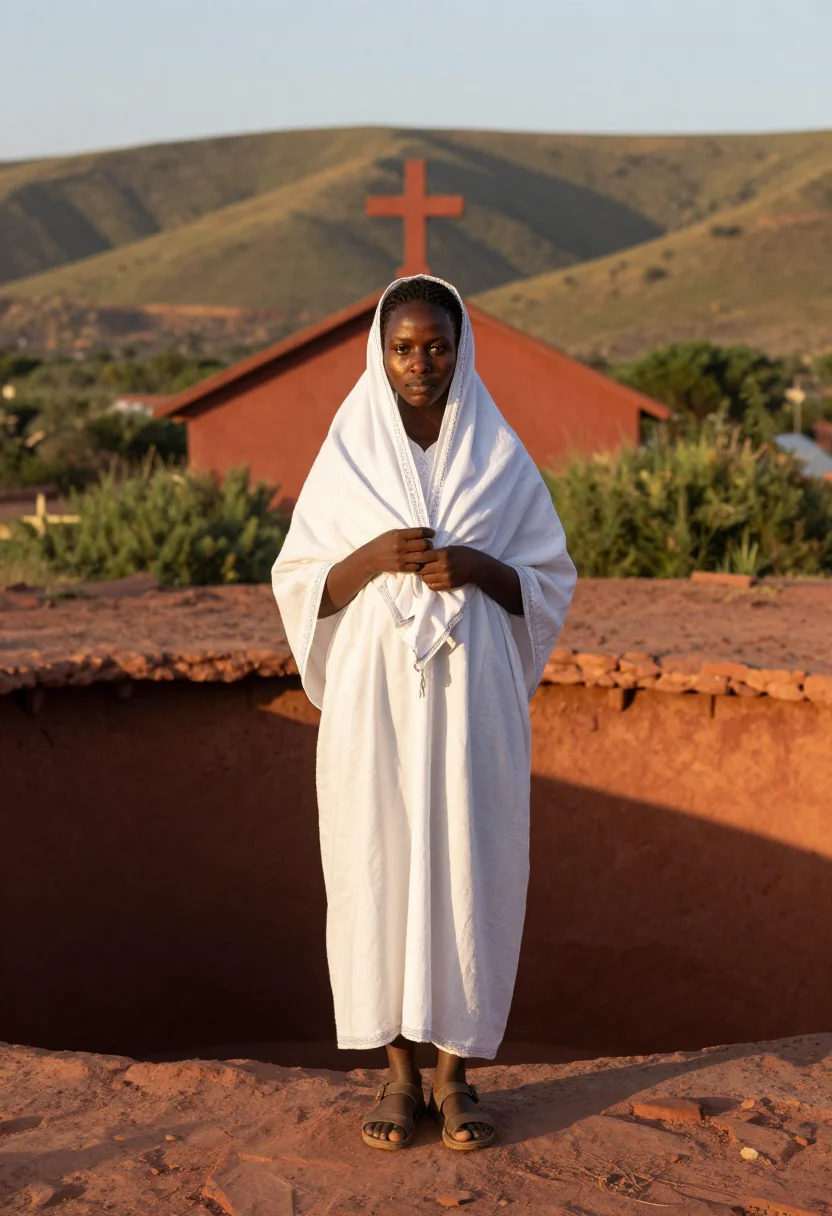 AI lalibela sample — portrait of a woman, half-length wide portrait of an Ethiopi