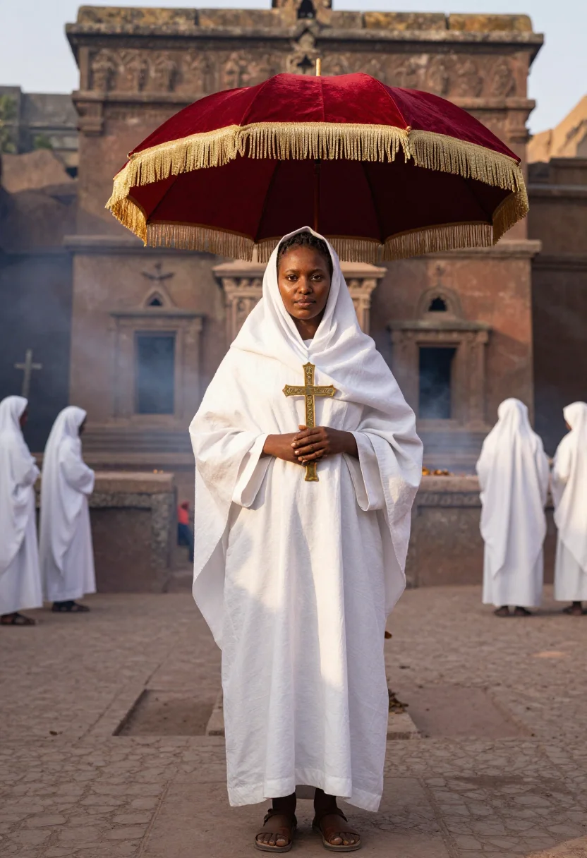 AI lalibela sample — portrait of a woman, half-length wide portrait of an Ethiopi