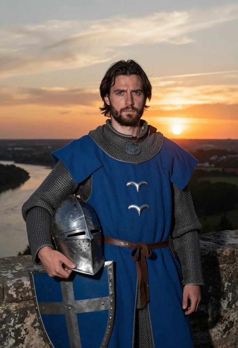 AI lancelot sample — portrait of a man, chest-up portrait of a Western-European m