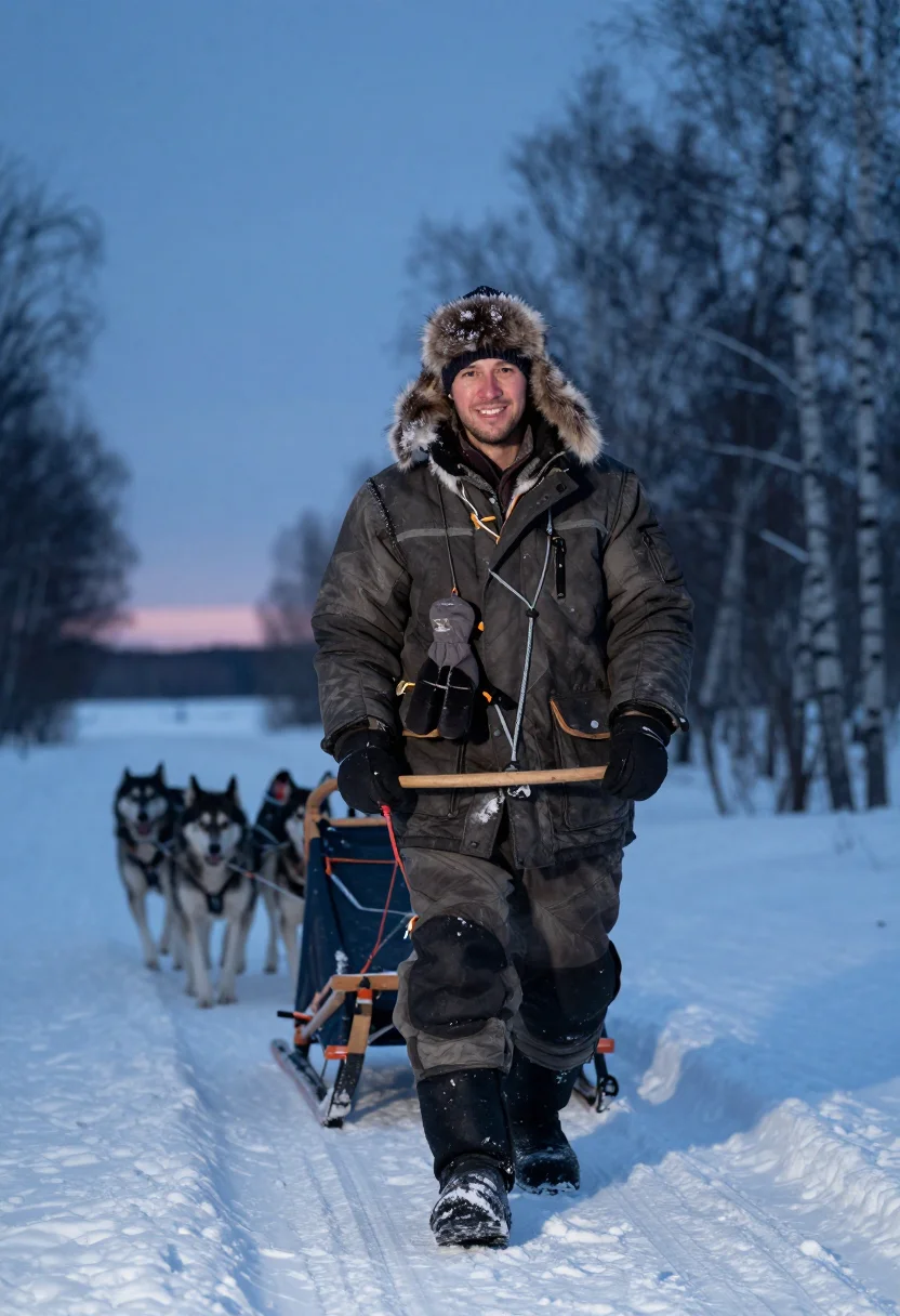 AI lapland husky sample — portrait of a man, full-length portrait of a Sámi man with w