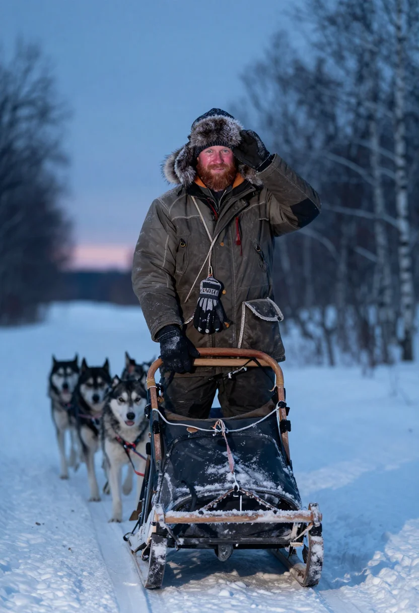 AI lapland husky sample — portrait of a man, half-length portrait of a Norwegian man w