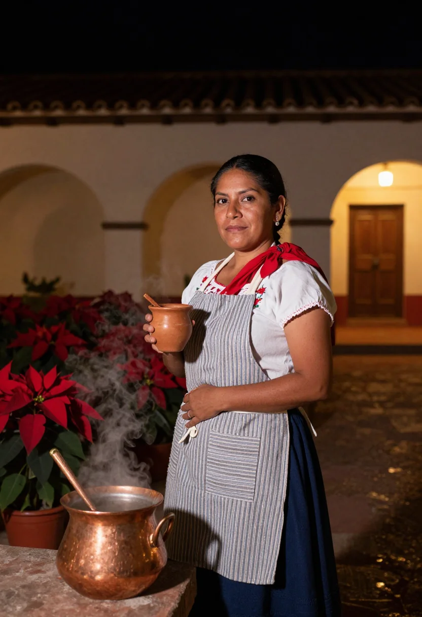 AI las posadas sample — portrait of a woman, three-quarter-length portrait of a Mexi