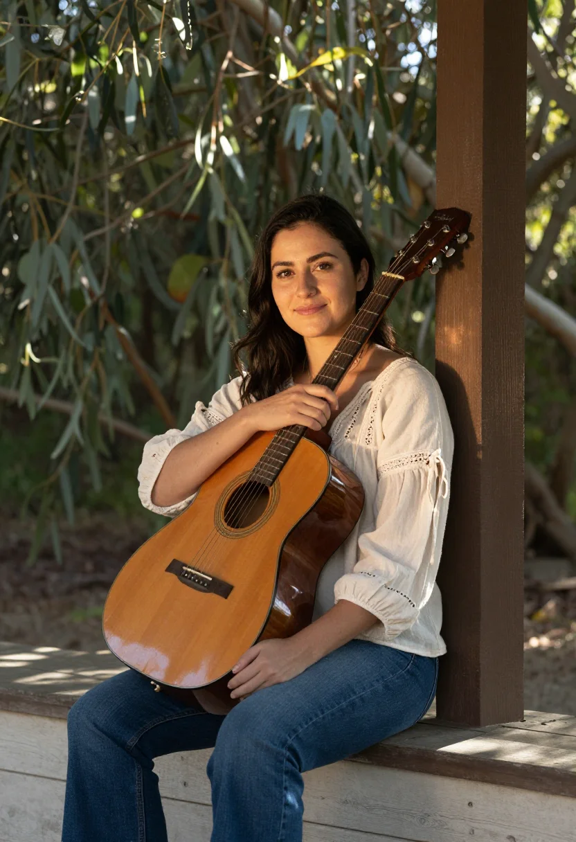 AI laurel canyon sample — portrait of a woman, close three-quarter portrait of a white