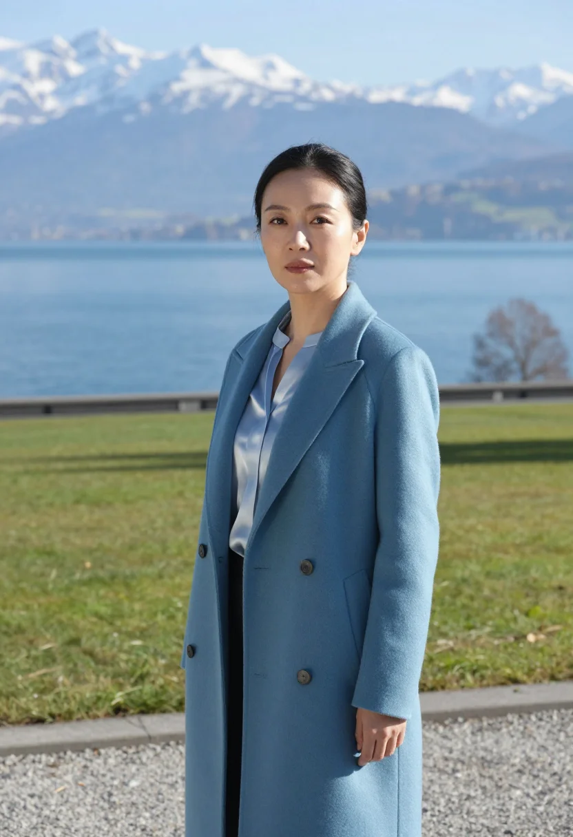 AI lausanne sports executive leman blue sample — portrait of a woman, a sports executive in her mid-forties o