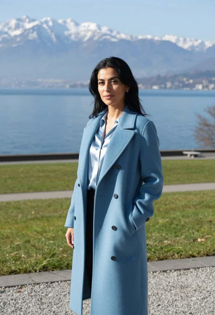 AI lausanne sports executive leman blue sample — portrait of a woman, a sports executive in her mid-thirties