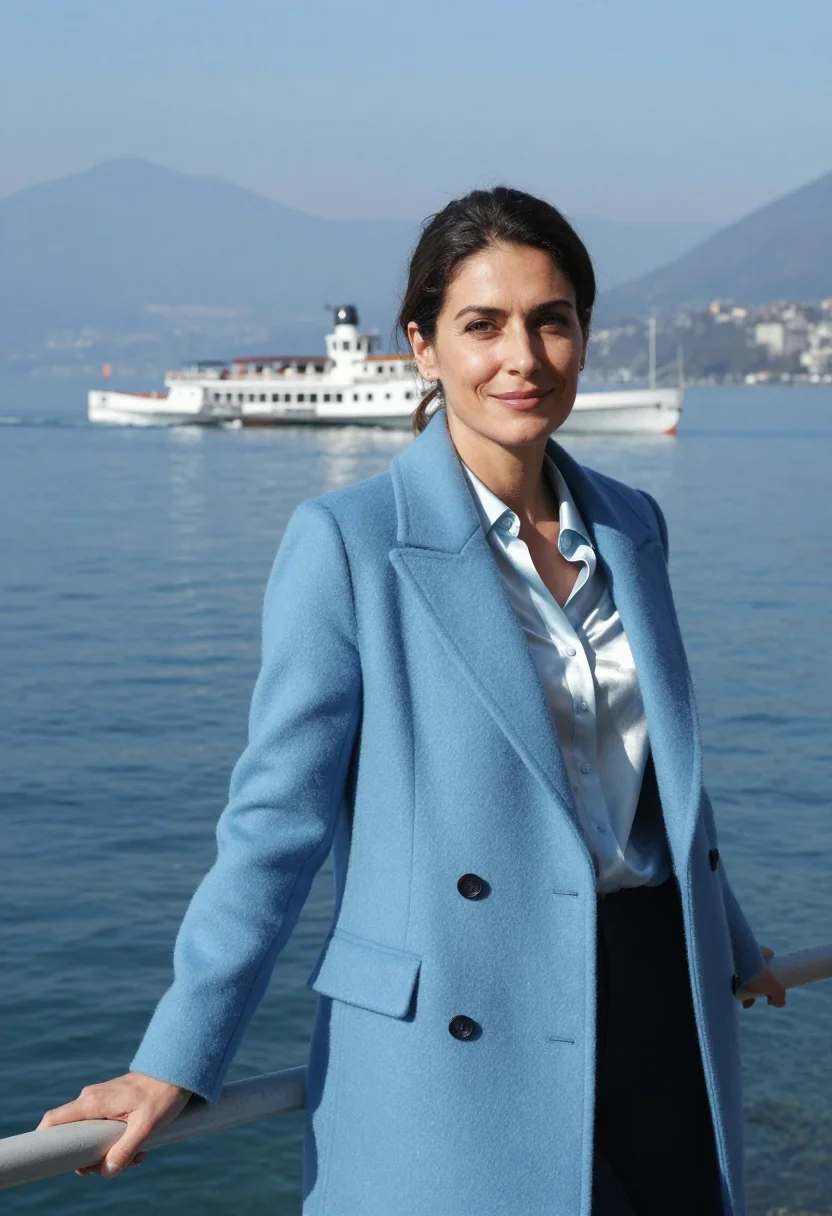 AI lausanne sports executive leman blue sample — portrait of a woman, a sports executive in her forties of It
