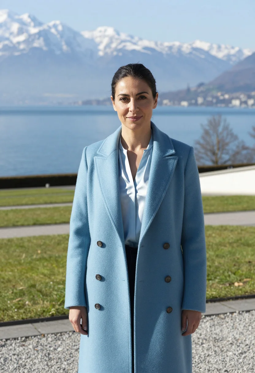 AI lausanne sports executive leman blue sample — portrait of a woman, a sports executive in her late forties