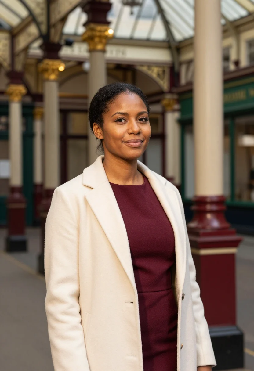 AI leadenhall market insurance broker palette sample — portrait of a woman, an insurance broker in her early fortie