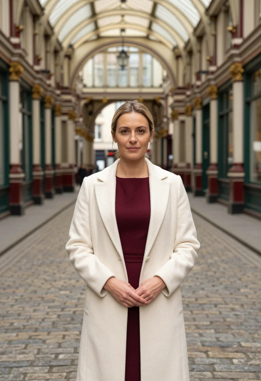 AI leadenhall market insurance broker palette sample — portrait of a woman, an insurance broker in her early fortie