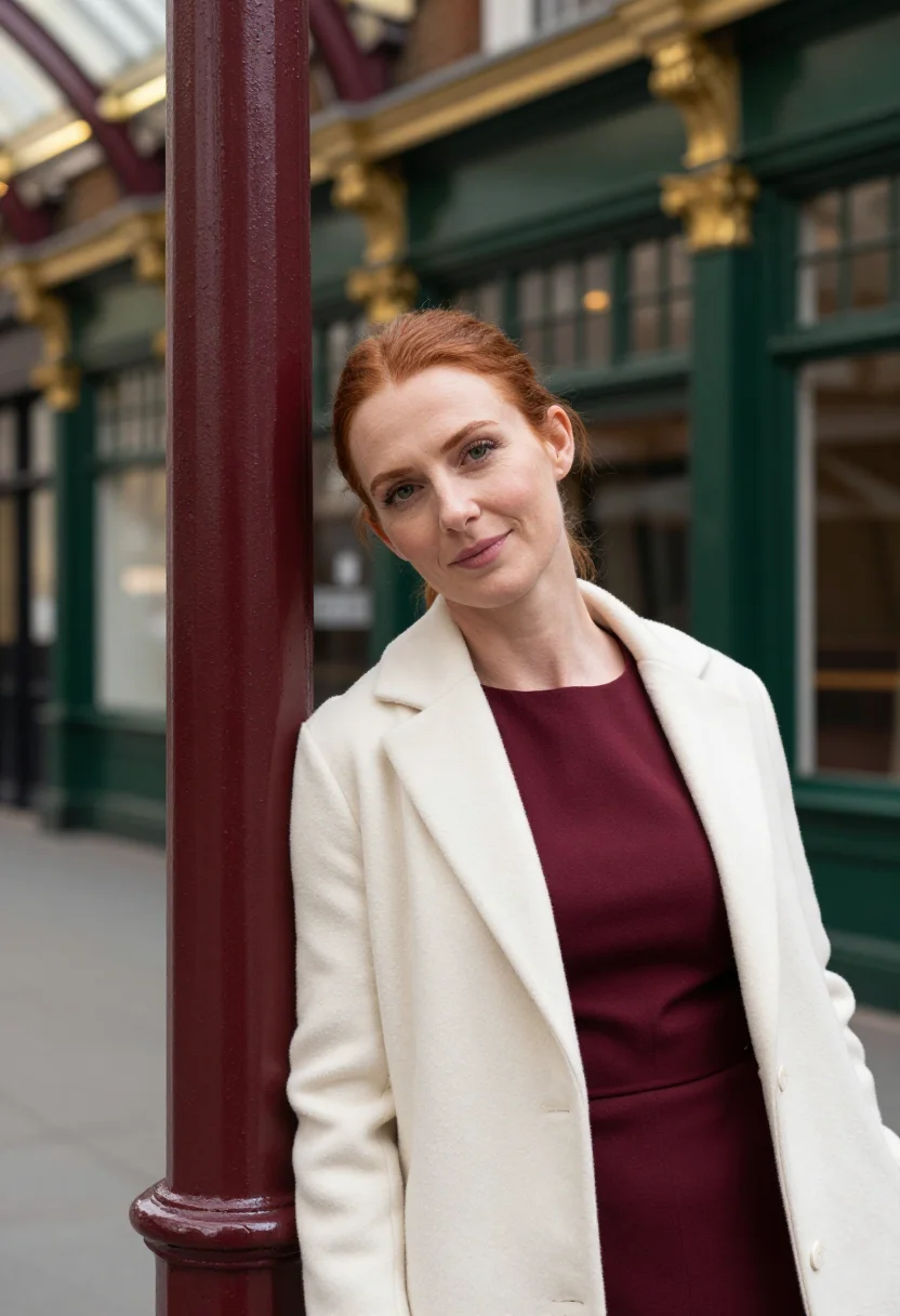 AI leadenhall market insurance broker palette sample — portrait of a woman, an insurance broker in her forties with