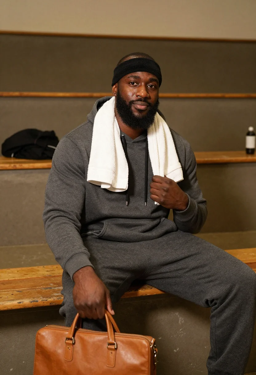 AI lebron tunnel sample — portrait of a man, half-length photograph of a Black man wit