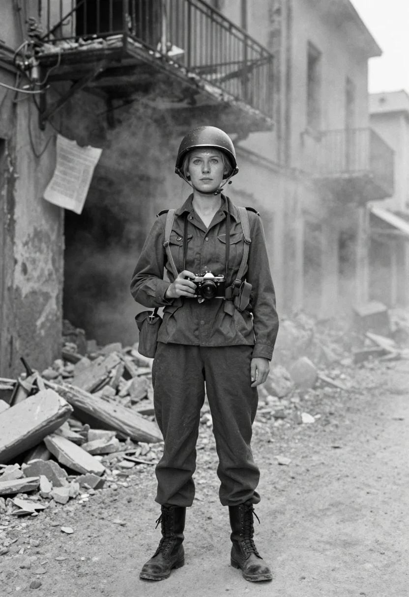 AI lee miller sample — portrait of a woman, full-length portrait of a woman of West