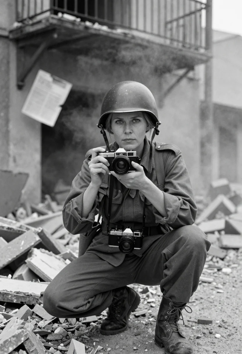 AI lee miller sample — portrait of a woman, three-quarter-length portrait of a woma