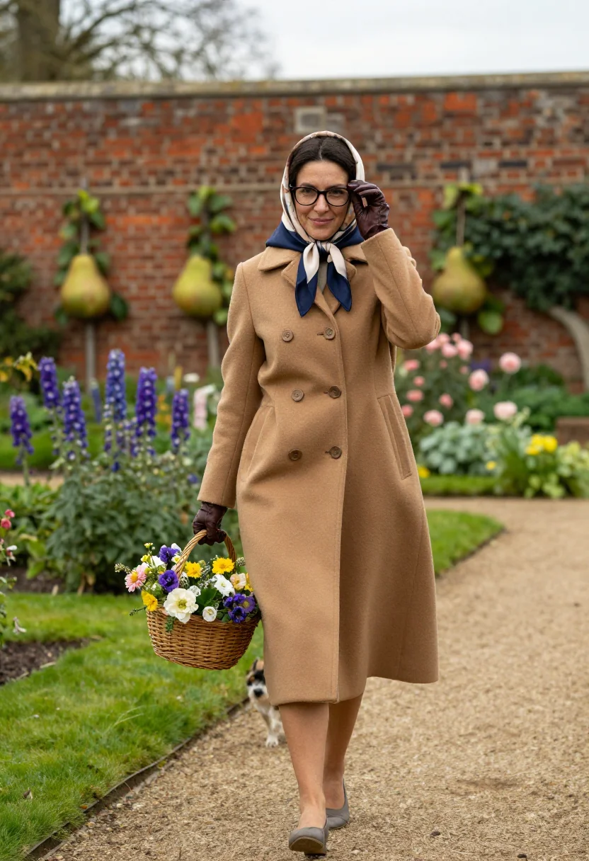 AI lee radziwill sample — portrait of a woman, a full-length photograph in a walled ga