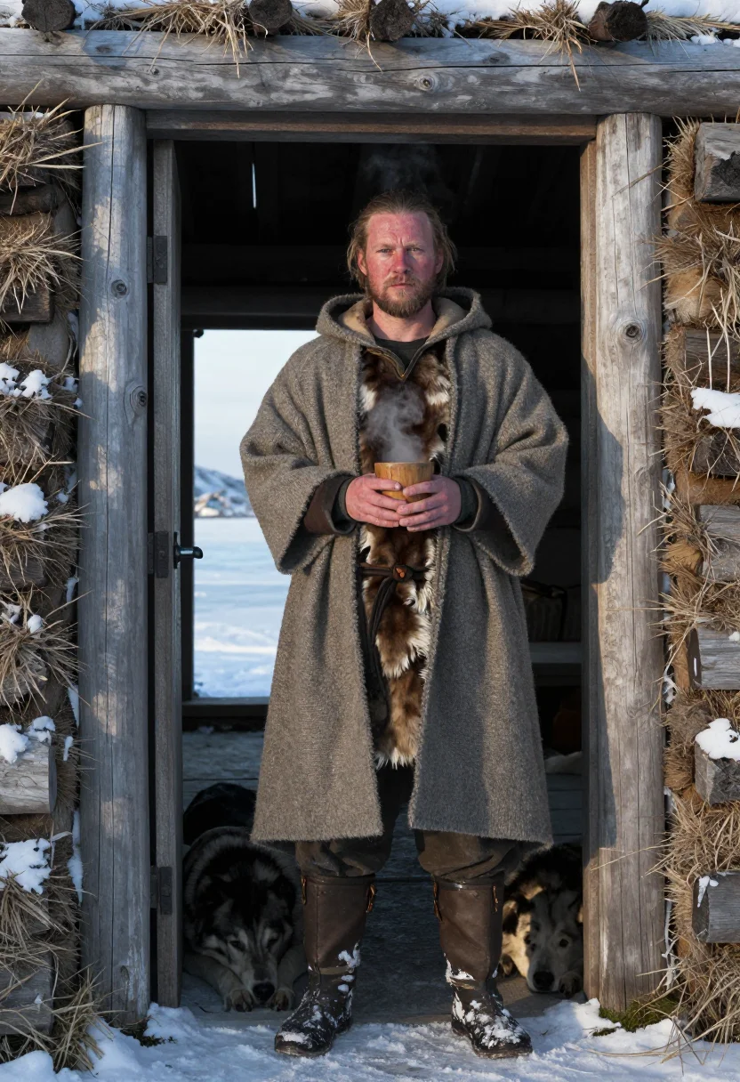 AI leif erikson sample — portrait of a man, three-quarter-length portrait of a Norse