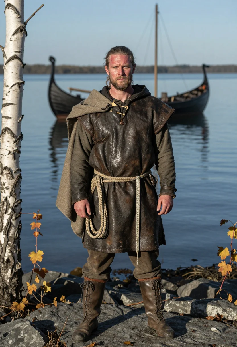 AI leif erikson sample — portrait of a man, chest-up portrait of a Norse man in his l