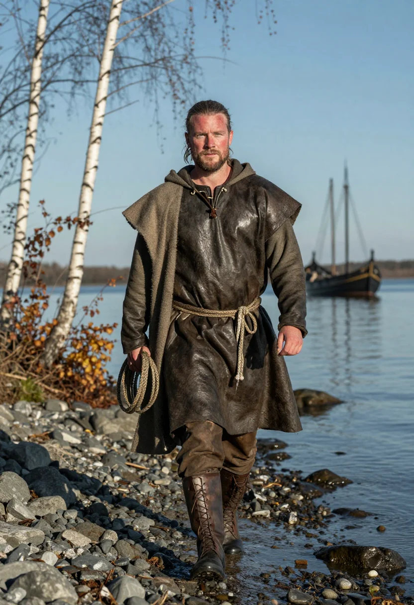 AI leif erikson sample — portrait of a man, low three-quarter-length portrait of a No