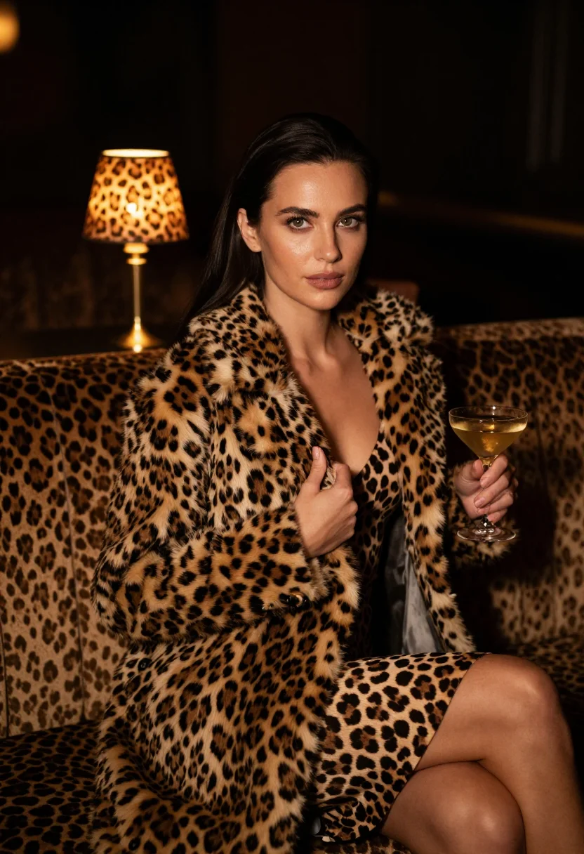 AI leopard print sample — portrait of a woman, half-length portrait of a Western-Europ