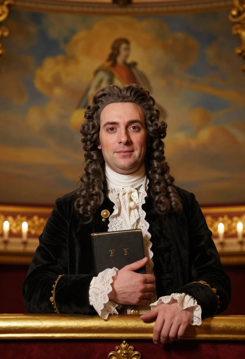 AI leopold i opera sample — portrait of a man, chest-up portrait of an Austrian man in h