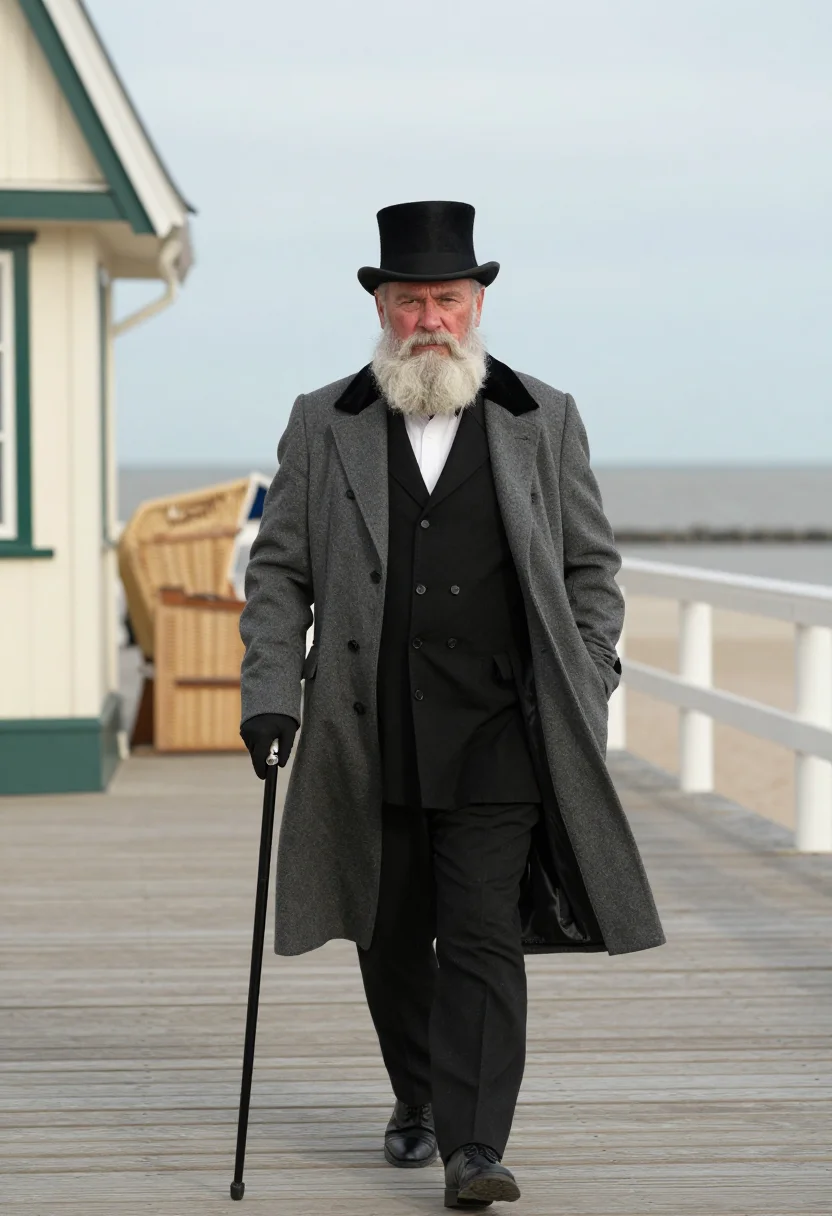 AI leopold ii laeken sample — portrait of a man, three-quarter walking portrait of a North