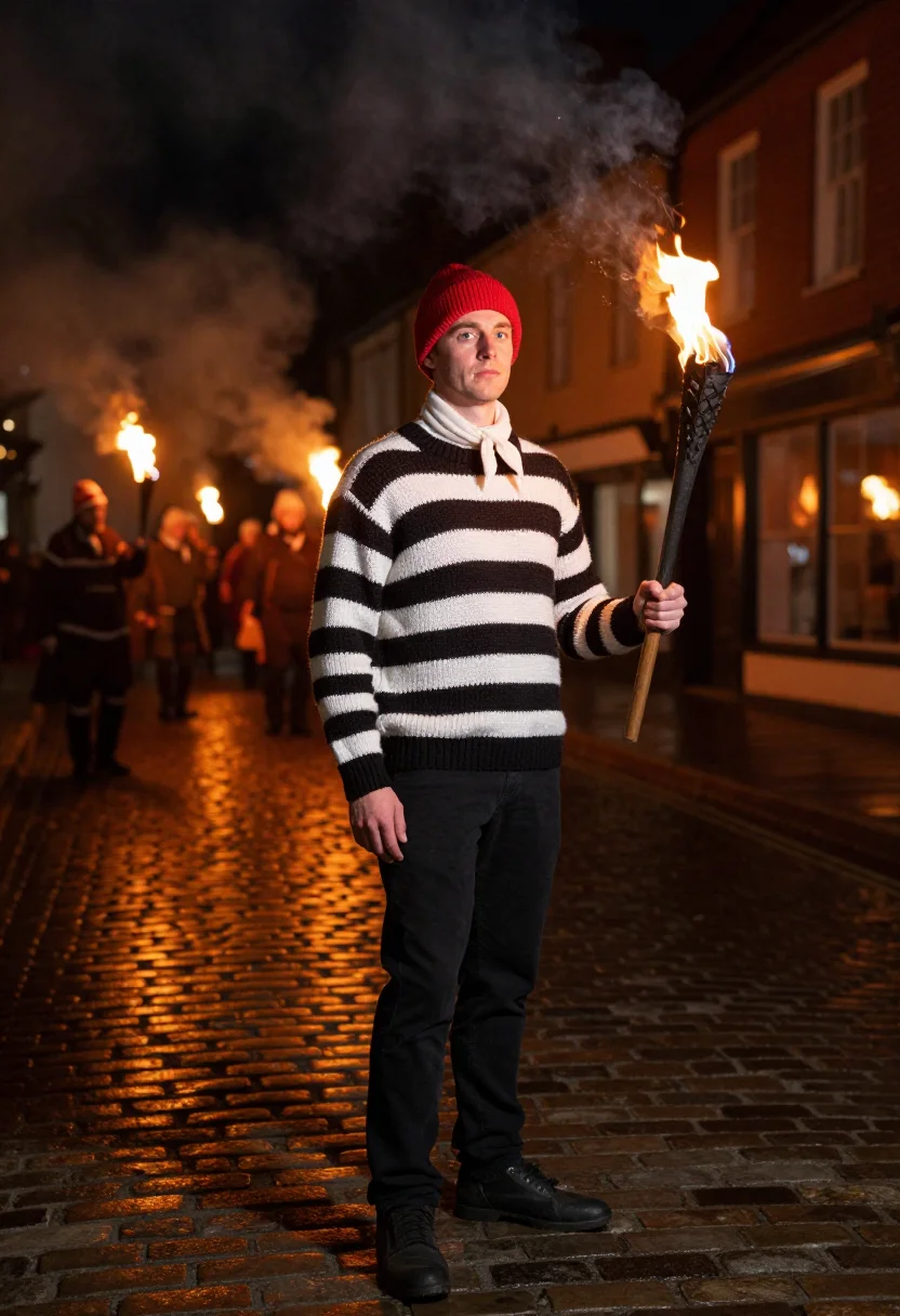 AI lewes bonfire sample — portrait of a man, full-length portrait of an English man in