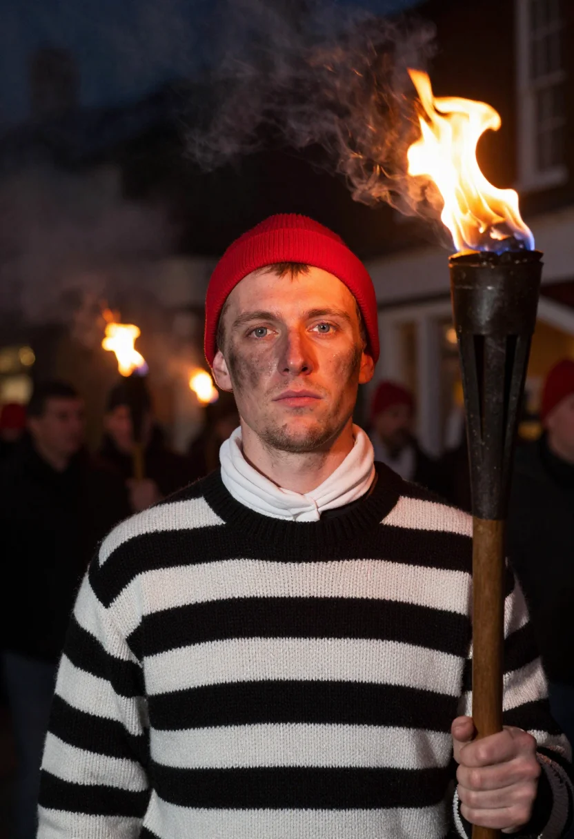 AI lewes bonfire sample — portrait of a man, close portrait of an English man in his t