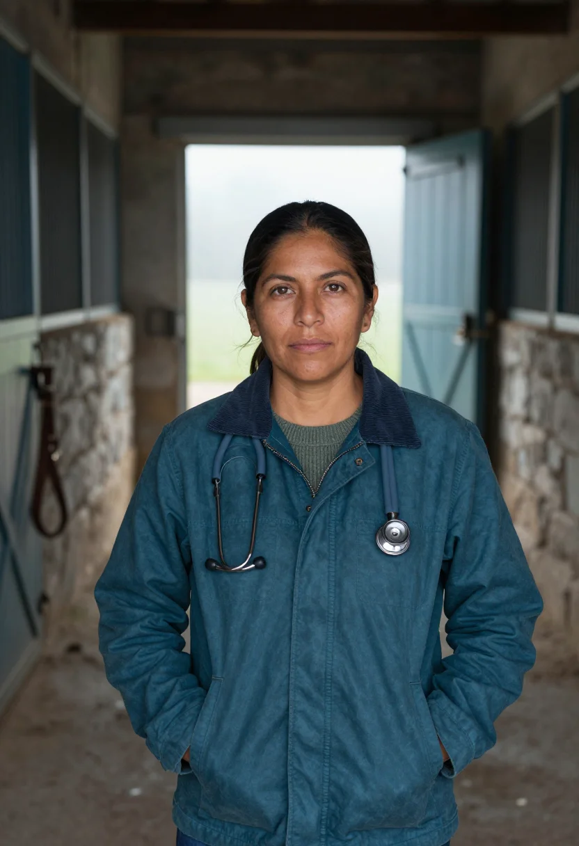 AI lexington equine vet bluegrass sample — portrait of a woman, framed half-length from the head to the
