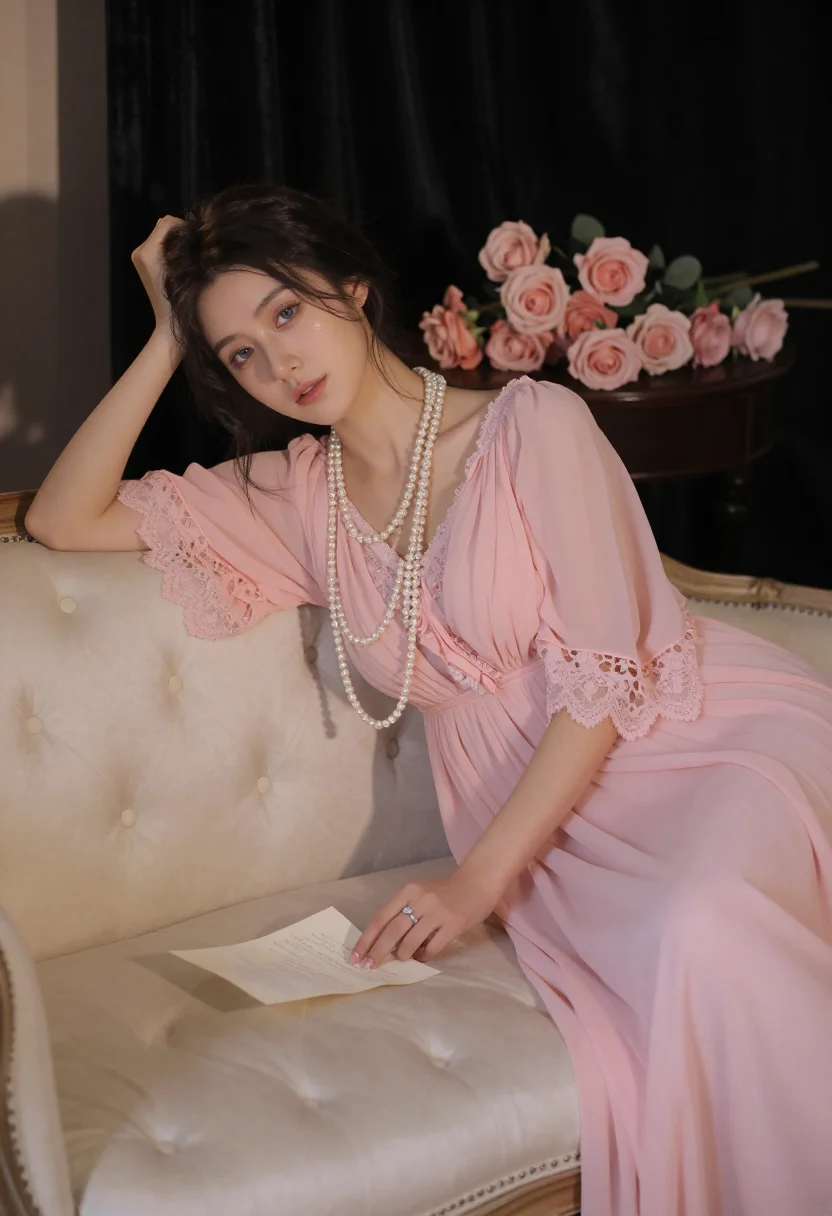 AI liane de pougy sample — portrait of a woman, three-quarter-length portrait of a Fren