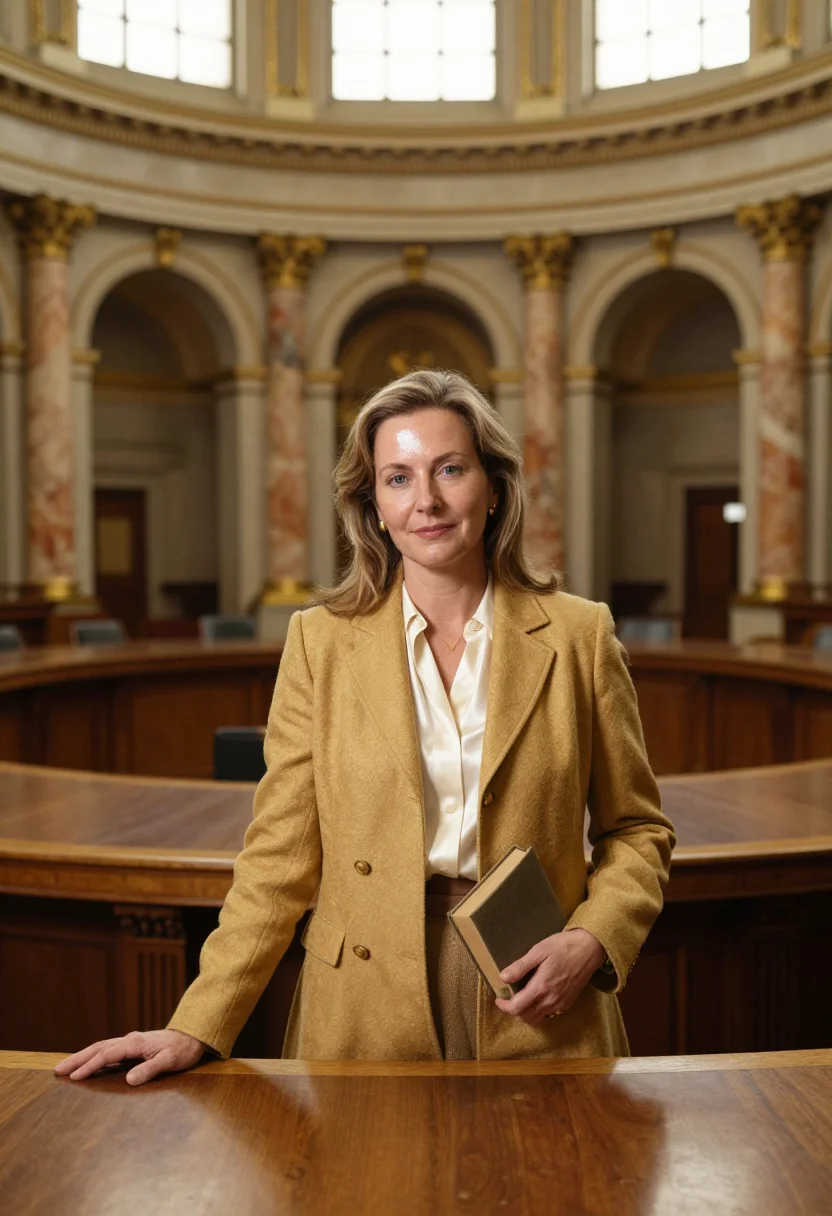 AI library of congress librarian gold sample — portrait of a woman, framed half-length, cropped at the hips