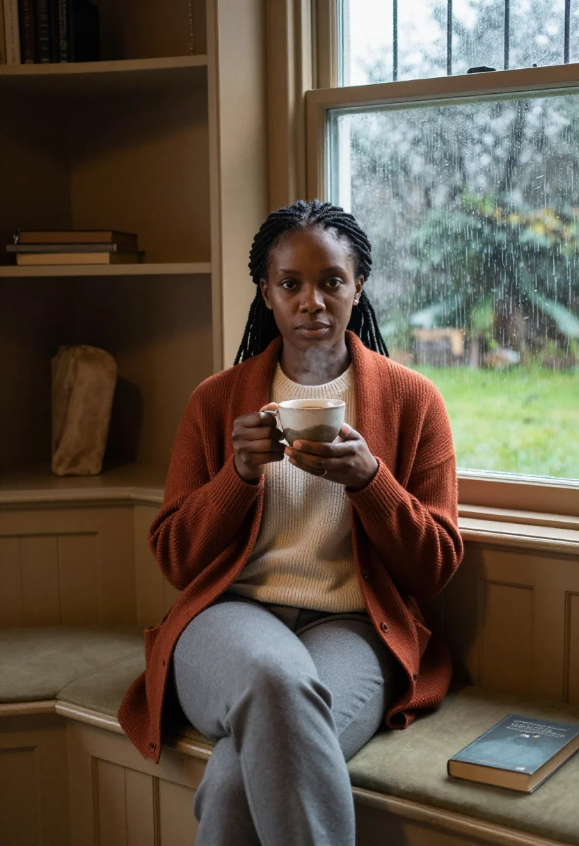 AI library sample — portrait of a woman, half-length portrait of a Black woman w