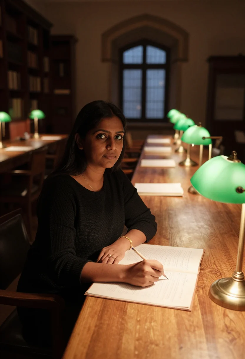AI library sample — portrait of a woman, half-length portrait of a South-Asian w