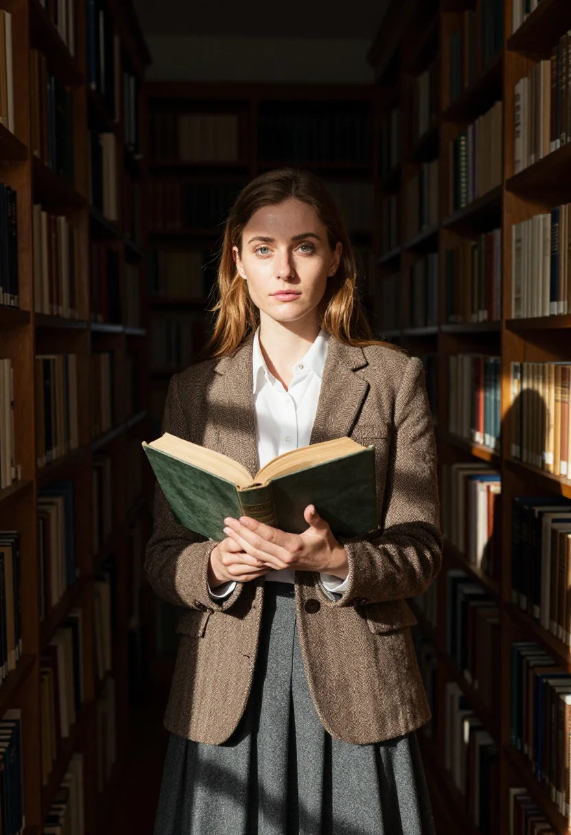AI library sample — portrait of a woman, half-length portrait of a Western Europ