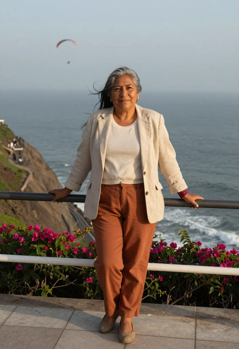 AI lima barranco sample — portrait of a woman, close waist-up portrait of a mestiza Pe