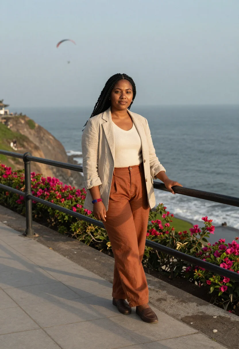 AI lima barranco sample — portrait of a woman, full-length portrait of an Afro-Peruvia