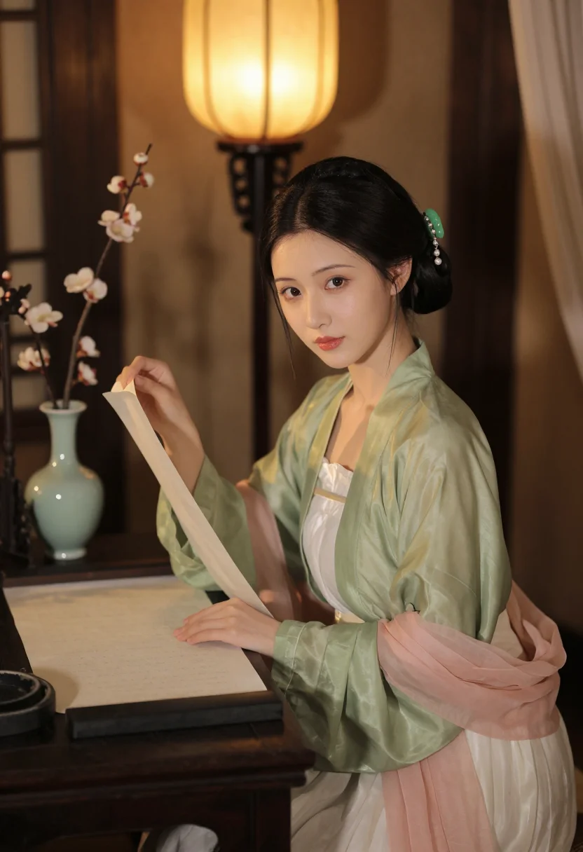 AI lin daiyu sample — portrait of a woman, half-length portrait of a Han Chinese w
