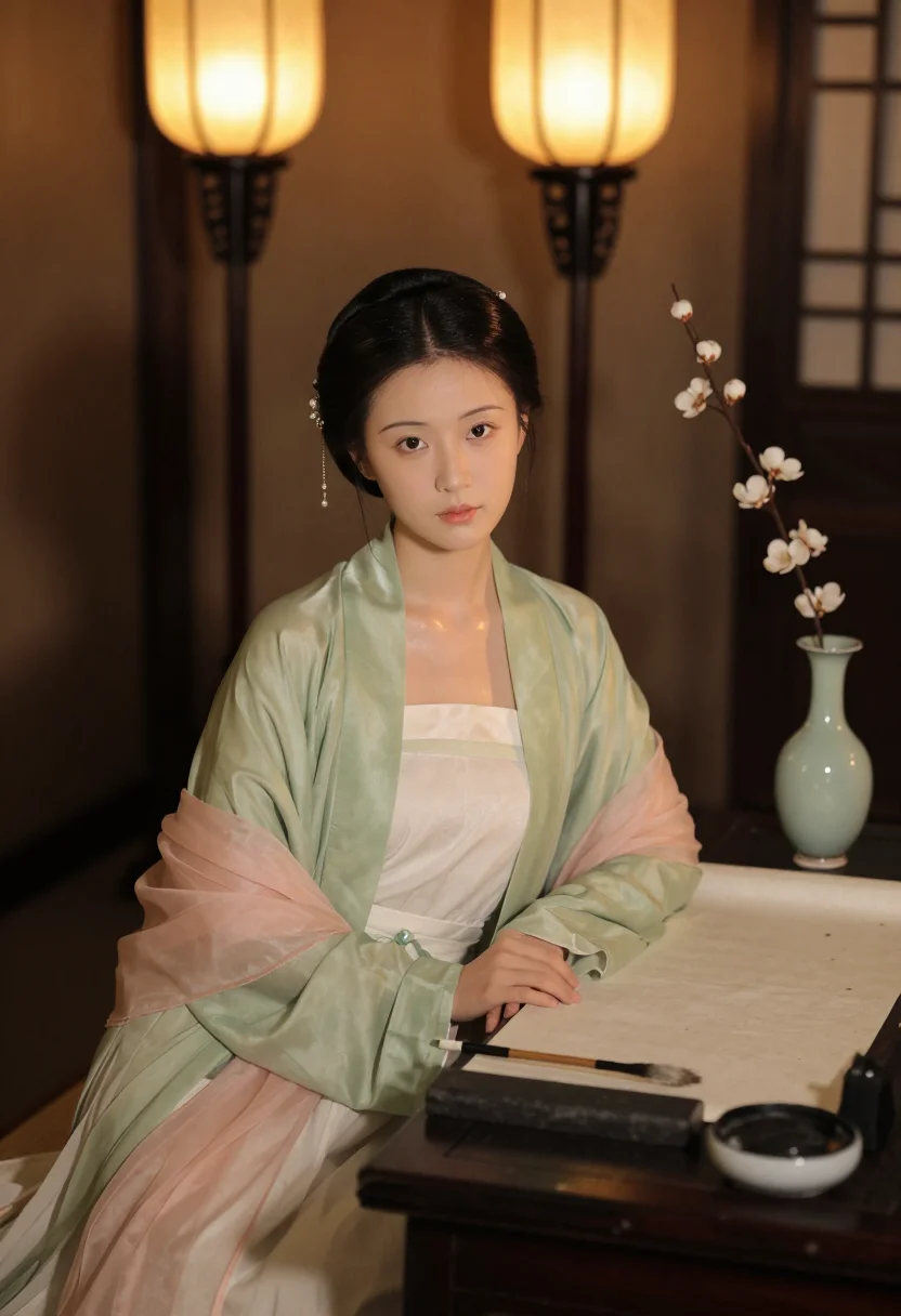 AI lin daiyu sample — portrait of a woman, three-quarter-length portrait of a Han