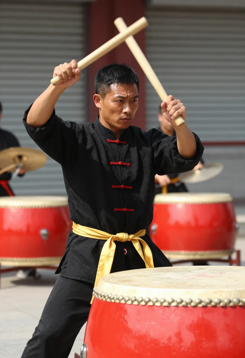 AI lion dance sample — portrait of a man, mid-shot portrait of a Southern Chinese m
