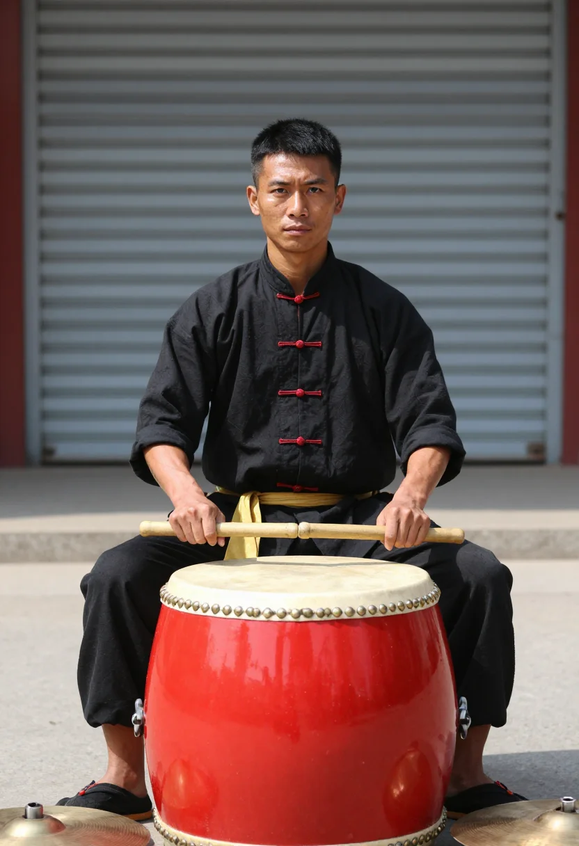 AI lion dance sample — portrait of a man, three-quarter-length portrait of a Southe